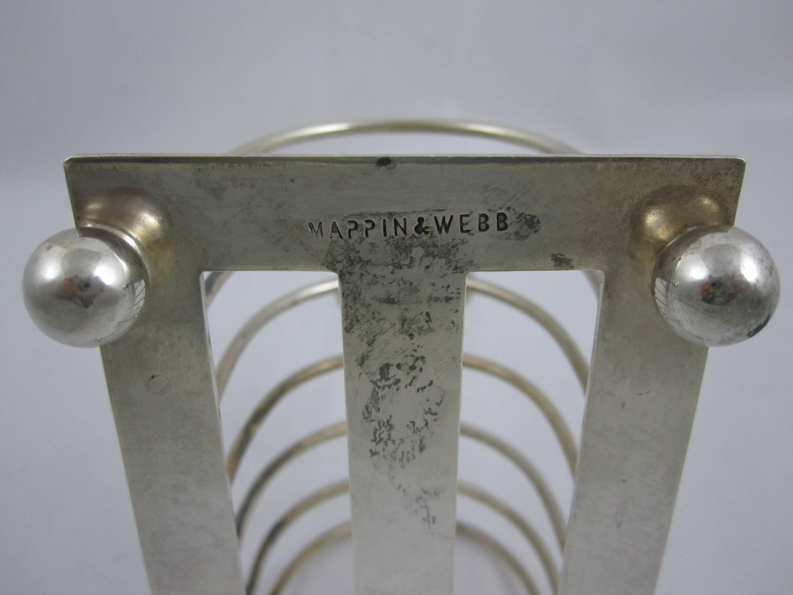 Victorian English Mappin & Webb Sheffield Sterling Silver Toast or Letter Rack 1