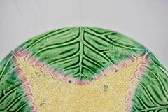 GS&H Etruscan American Majolica Cauliflower Dinner Plates, Set of Eight