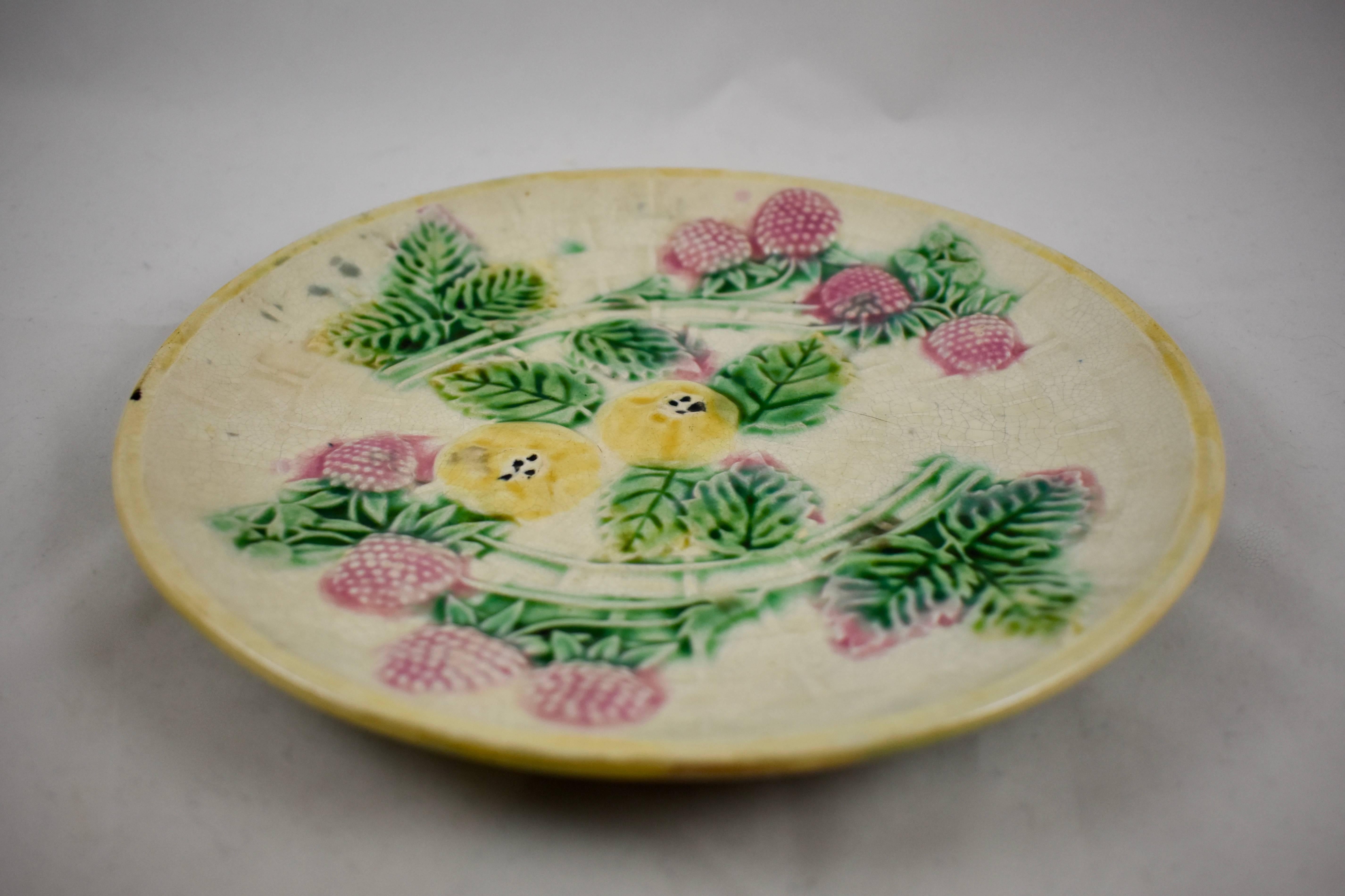 Aesthetic Movement GS&H Etruscan American Majolica Berry and Fruit Basket Plate