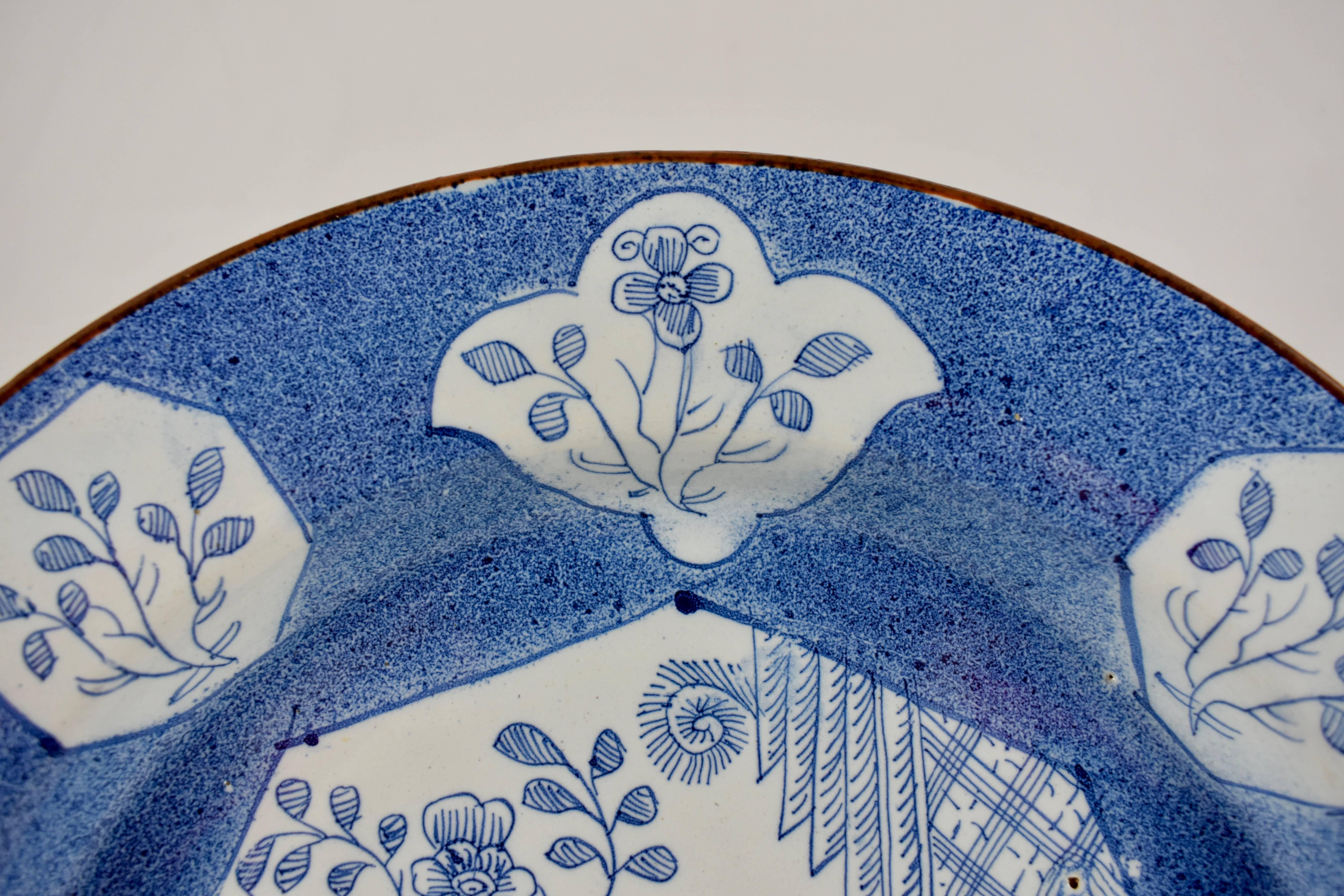 Georgian 18th Century English Bristol Delftware Blue and White Deep Charger