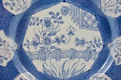 18th Century English Bristol Delftware Blue and White Deep Charger