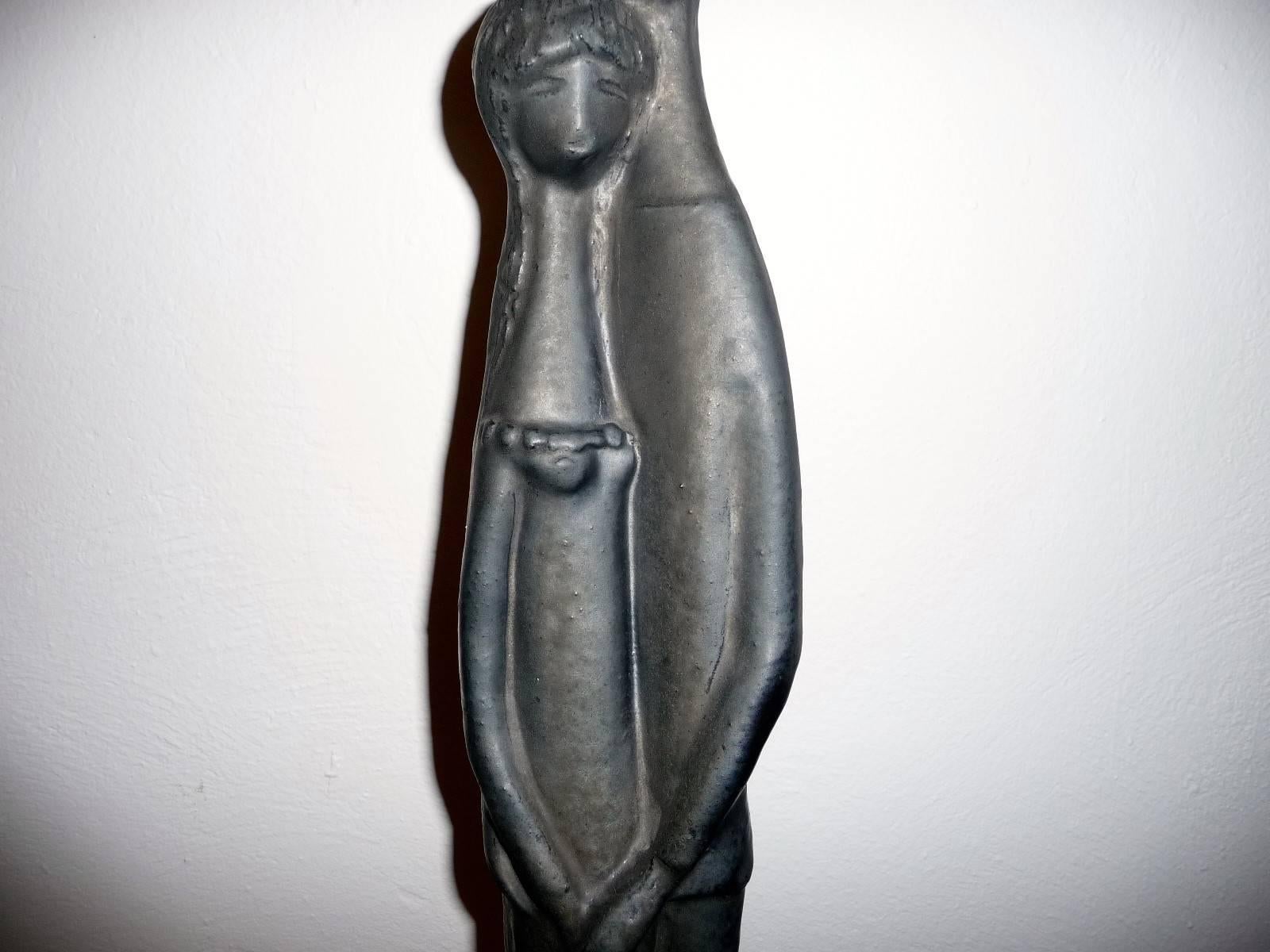 French Jan 'John' Ryheul for Perignem, Rare Ceramic Sculpture, 1961-1963 For Sale