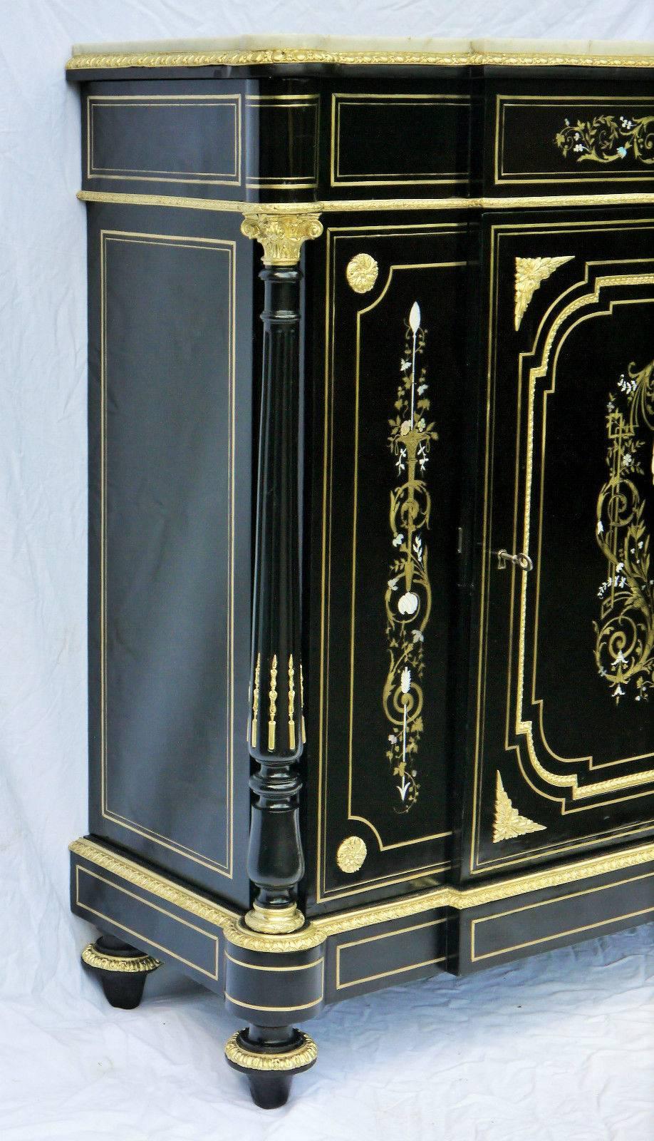 Late 19th Century Antique French Cabinet Napoleon III Marquetry Boulle, 19th Century
