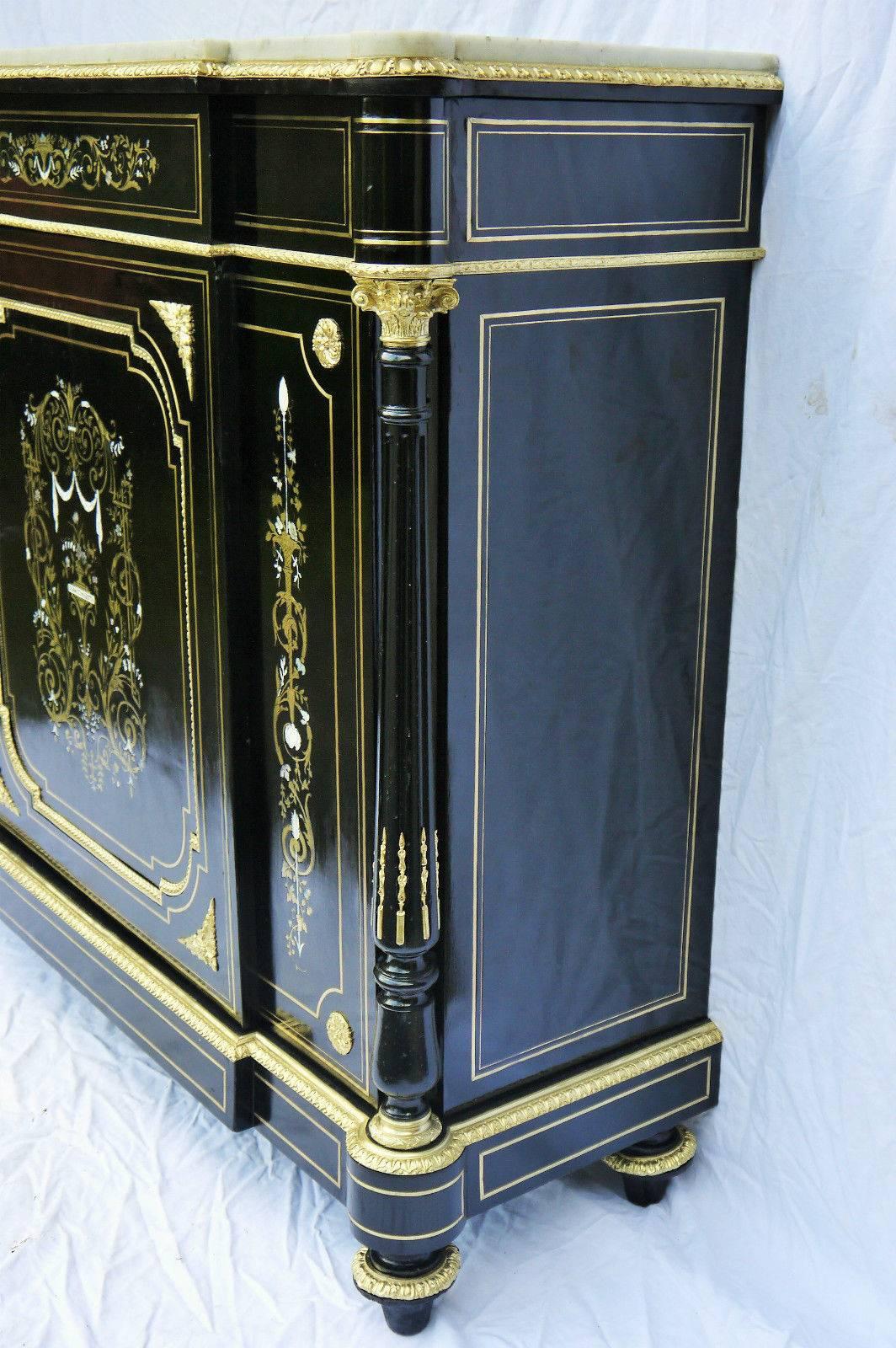 Antique French Cabinet Napoleon III Marquetry Boulle, 19th Century 1