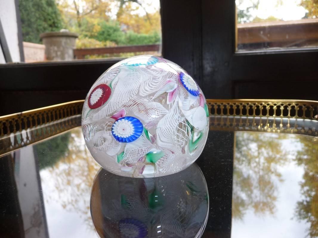20th Century Murano Paperweight Latticino