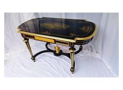 French Napoleon III Center Table Boulle Marquetry, circa 1870