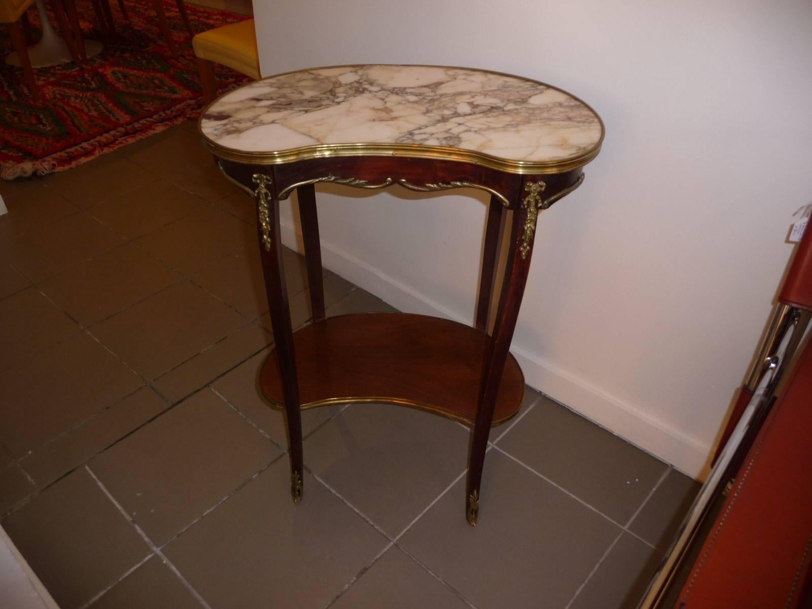 Fine Louis XV Style Side Marble-Top Table, 19th Century For Sale 2