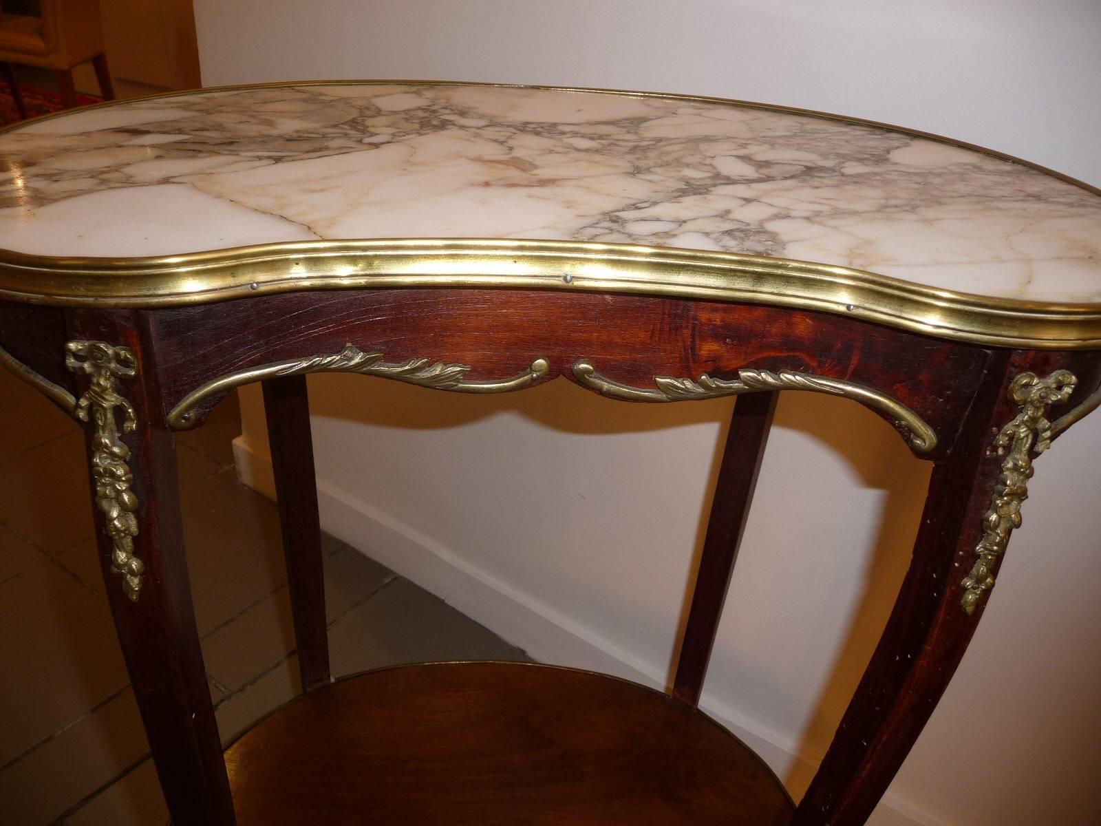 Fine Louis XV Style Side Marble-Top Table, 19th Century For Sale 3