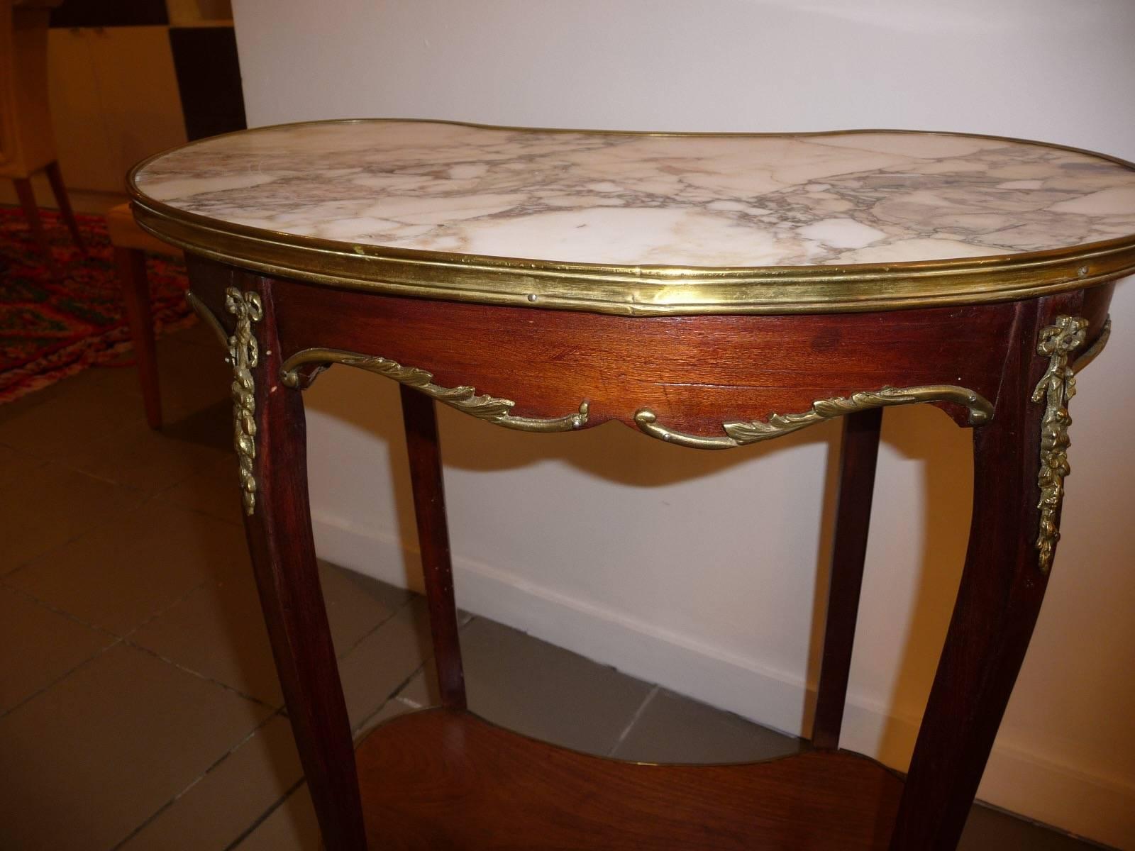 Fine Louis XV Style Side Marble-Top Table, 19th Century For Sale 4