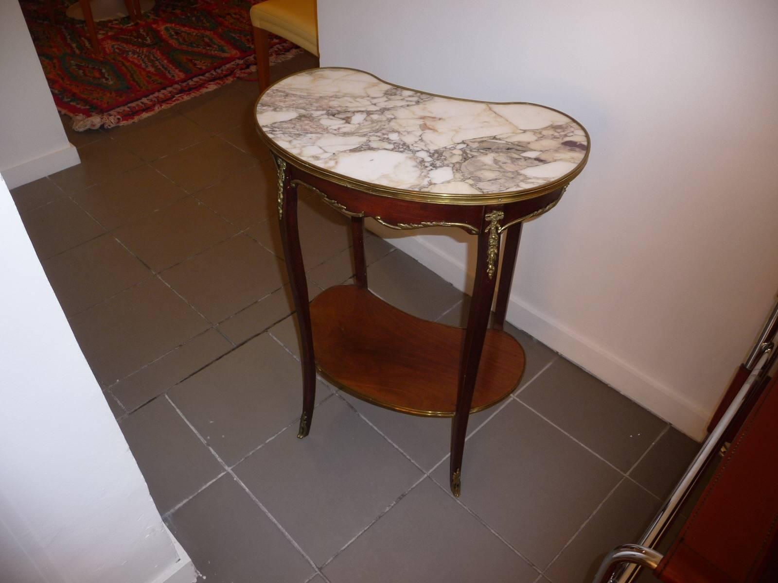 Fine Louis XV Style Side Marble-Top Table, 19th Century For Sale 5