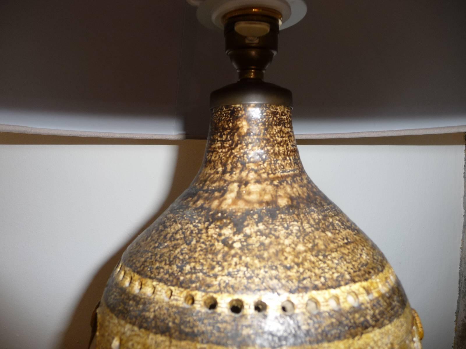 George Pelletier, Ceramic Table Lamp, 1960s For Sale 1