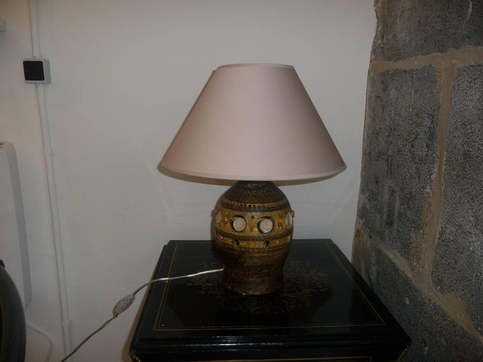 George Pelletier, Ceramic Table Lamp, 1960s For Sale 2