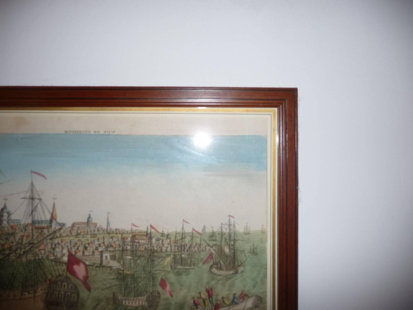 Original hand-colored print - Overview of the City of Stockholm capital of the Kingdom of Sweden.

Mondhare at Paris rue S. Jacques at the Hotel Saumur.

Mondhare engraver, publisher and print-seller and dealer also maps from June 1784, works in