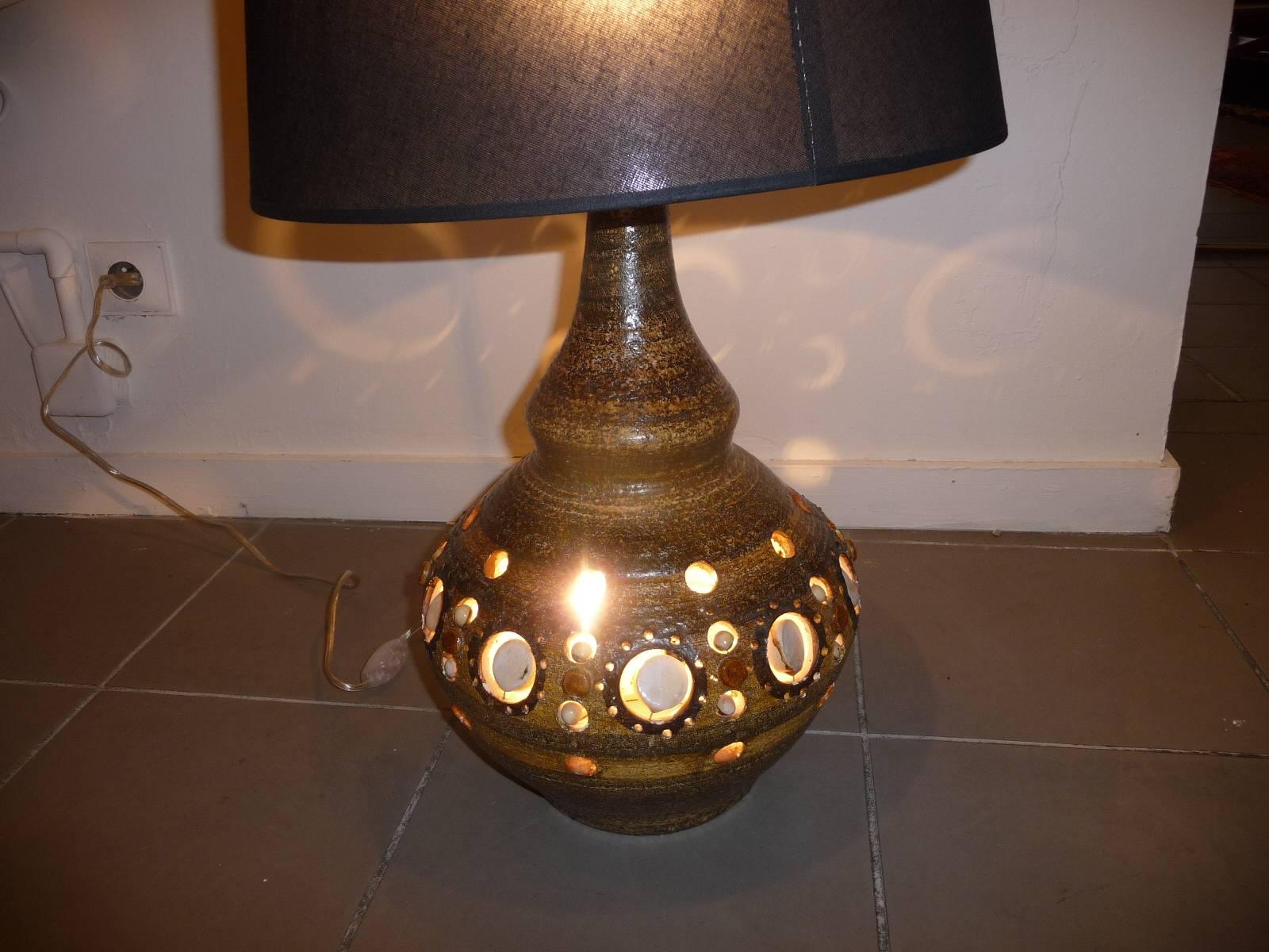 French George Pelletier, Large Table Lamp For Sale