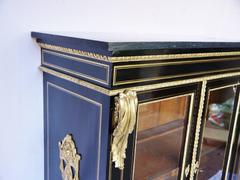 Antique French Display Cabinet Napoleon III Marquetry Boulle, 19th Century