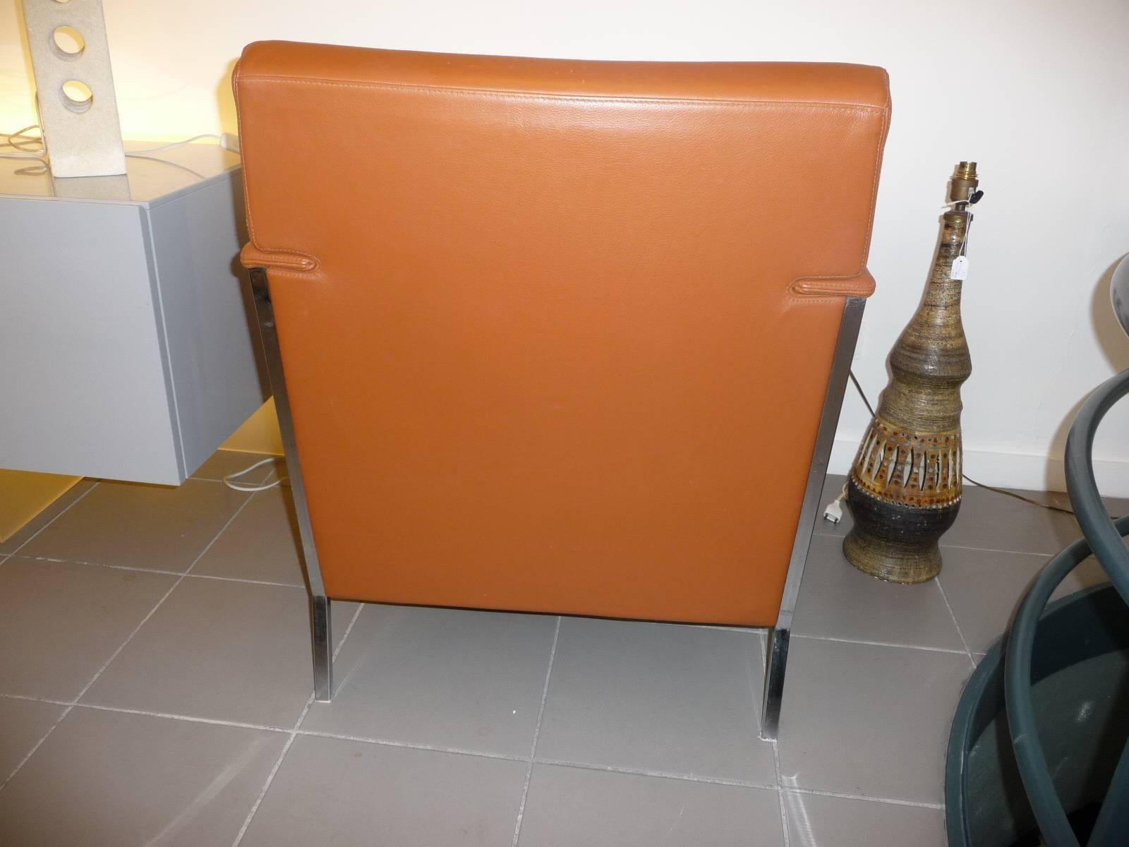 Paire de fauteuils Moroso en acier au design en cuir par Enrico Franzolini 2