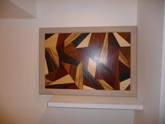 Cubist Composition of Exotic Wood Inlays