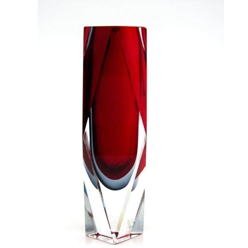 20th Century Submerged Art Glass Murano Vase by Alessandro Mandruzzato