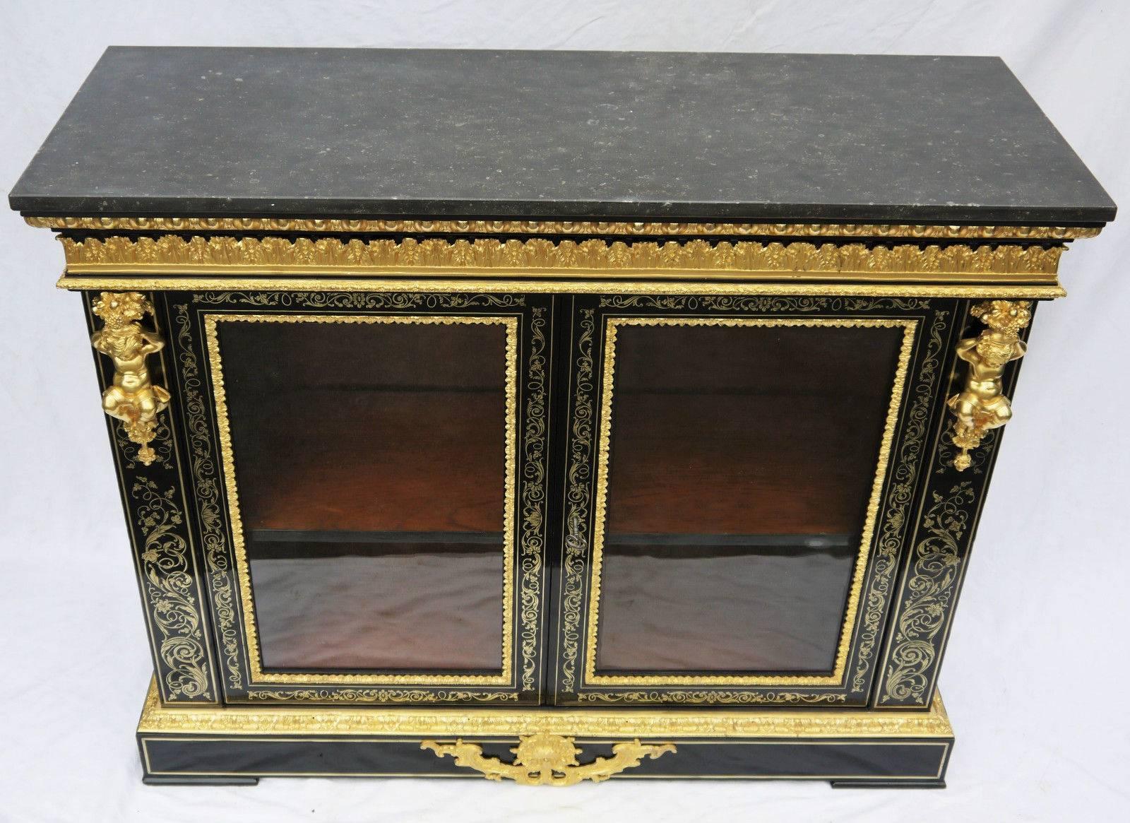 18th Century Buffet in Louis XIV Style Boulle Marquetry and Gilded Bronze, circa 1780-1800