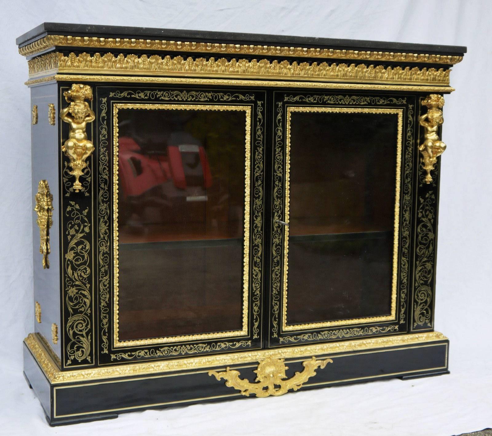 Buffet in Louis XIV Style Boulle Marquetry and Gilded Bronze, circa 1780-1800 1