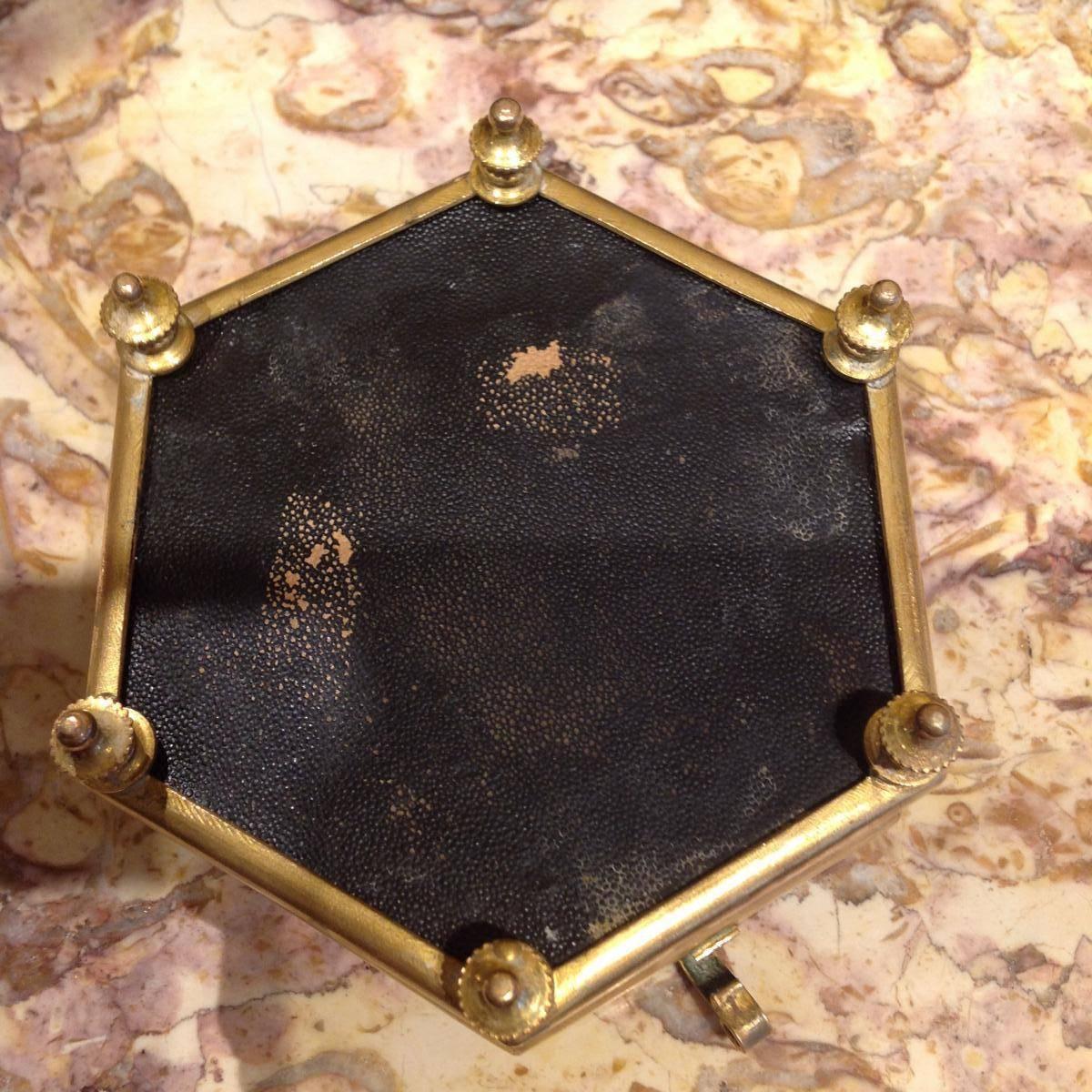Gilt Bronze and Marquetry Marble Jewelry Box, 19th Century For Sale 1