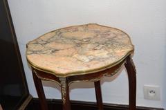 Louis XV Style Side Table with Marble Top, 19th Century