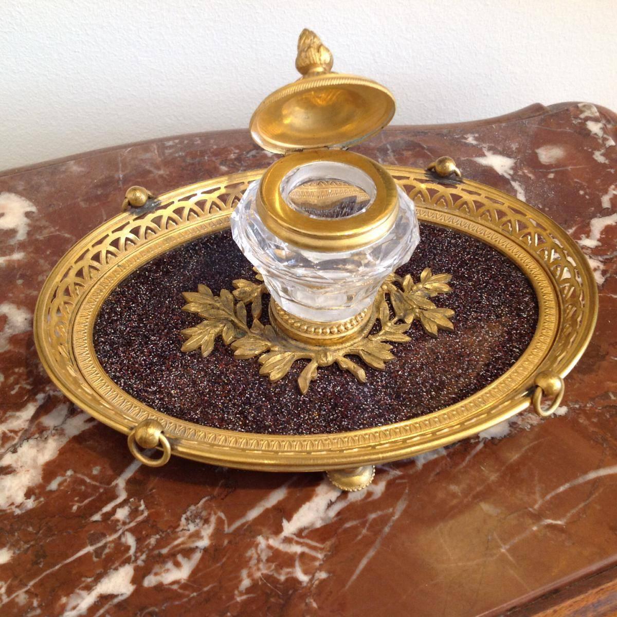 Russian Inkwell Gilt Bronze, 19th Century For Sale 1