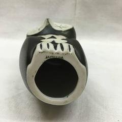 French Virebent Porcelain: Black & White Owl, circa 1960