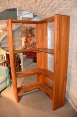 Pierre Chapo Corner Shelves Bookcase, France, circa 1970