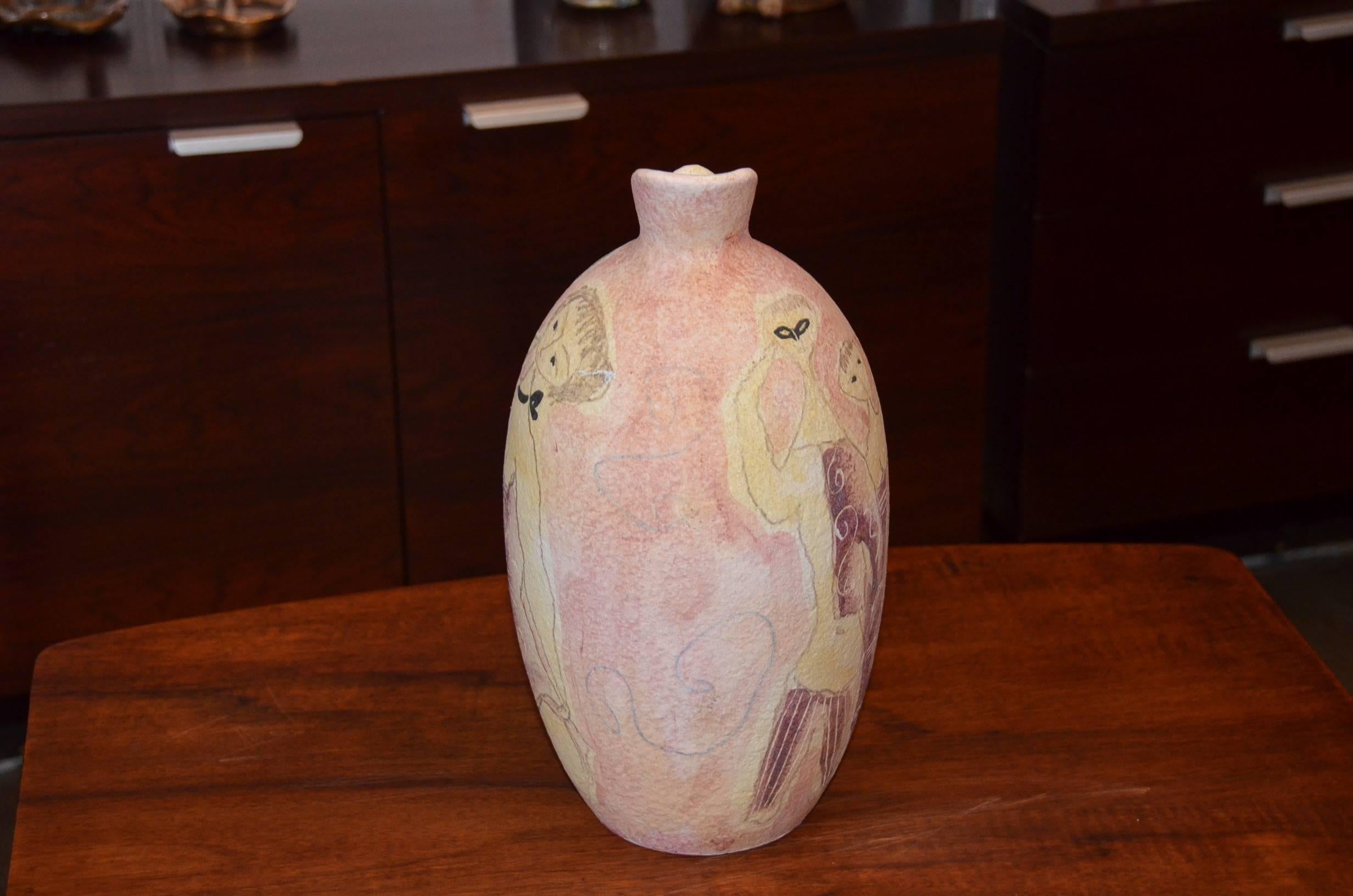 Large Mid-Century Marcello Fantoni Pottery Vase, Italy, circa 1950 1