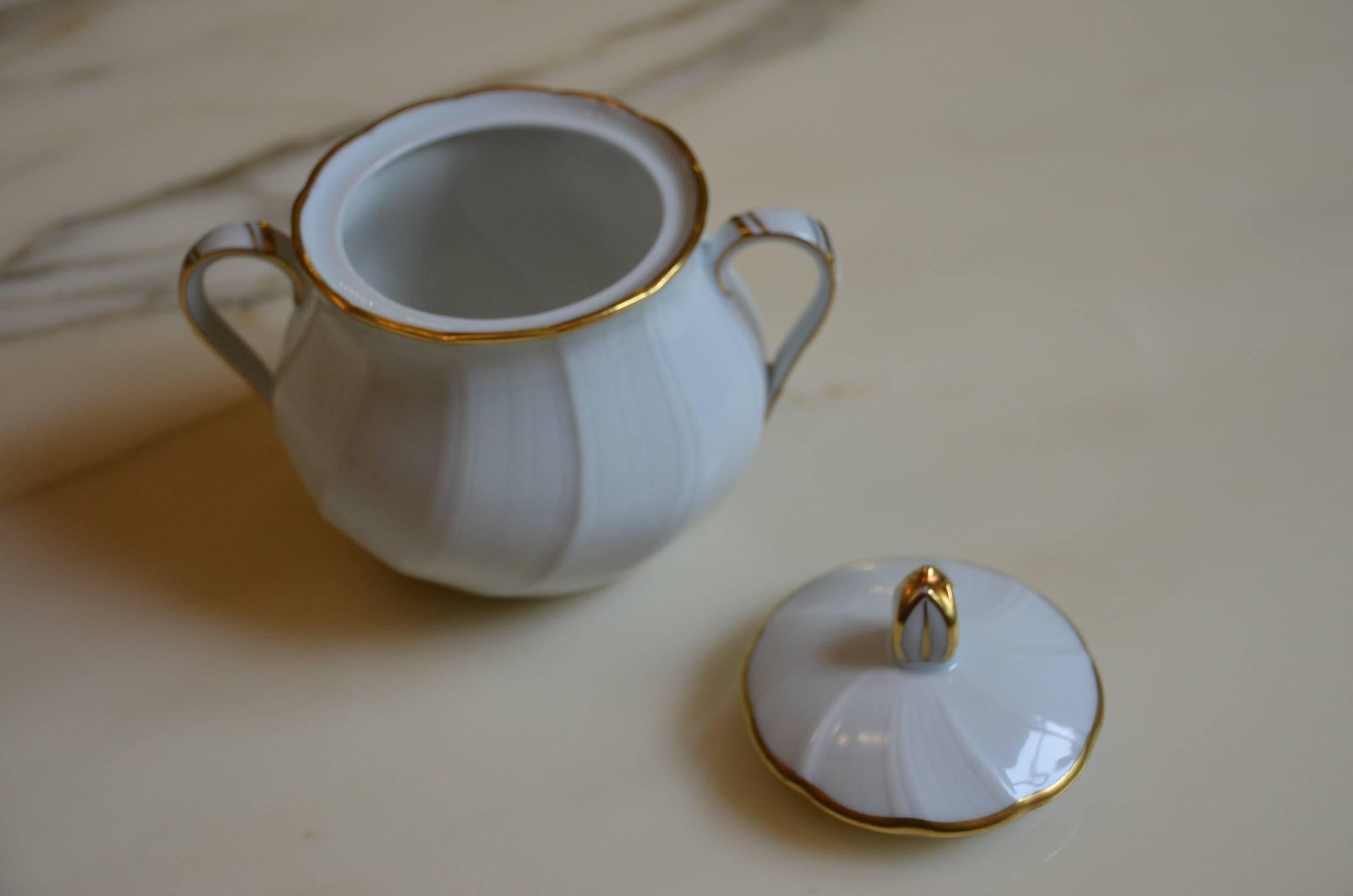 French Bernardaud Limoges Porcelain Tea Service, France