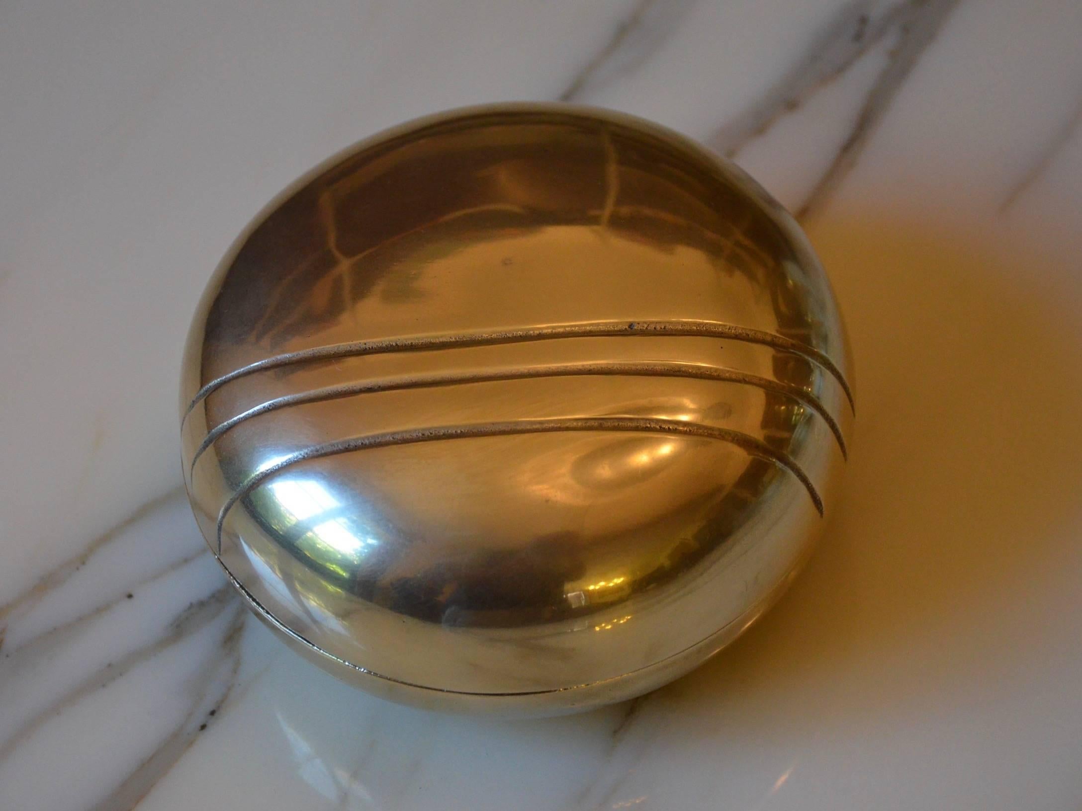 Decorative Rounded Bronze Bowl by Esa Fedrigolli, Italy, 1970s For Sale 1