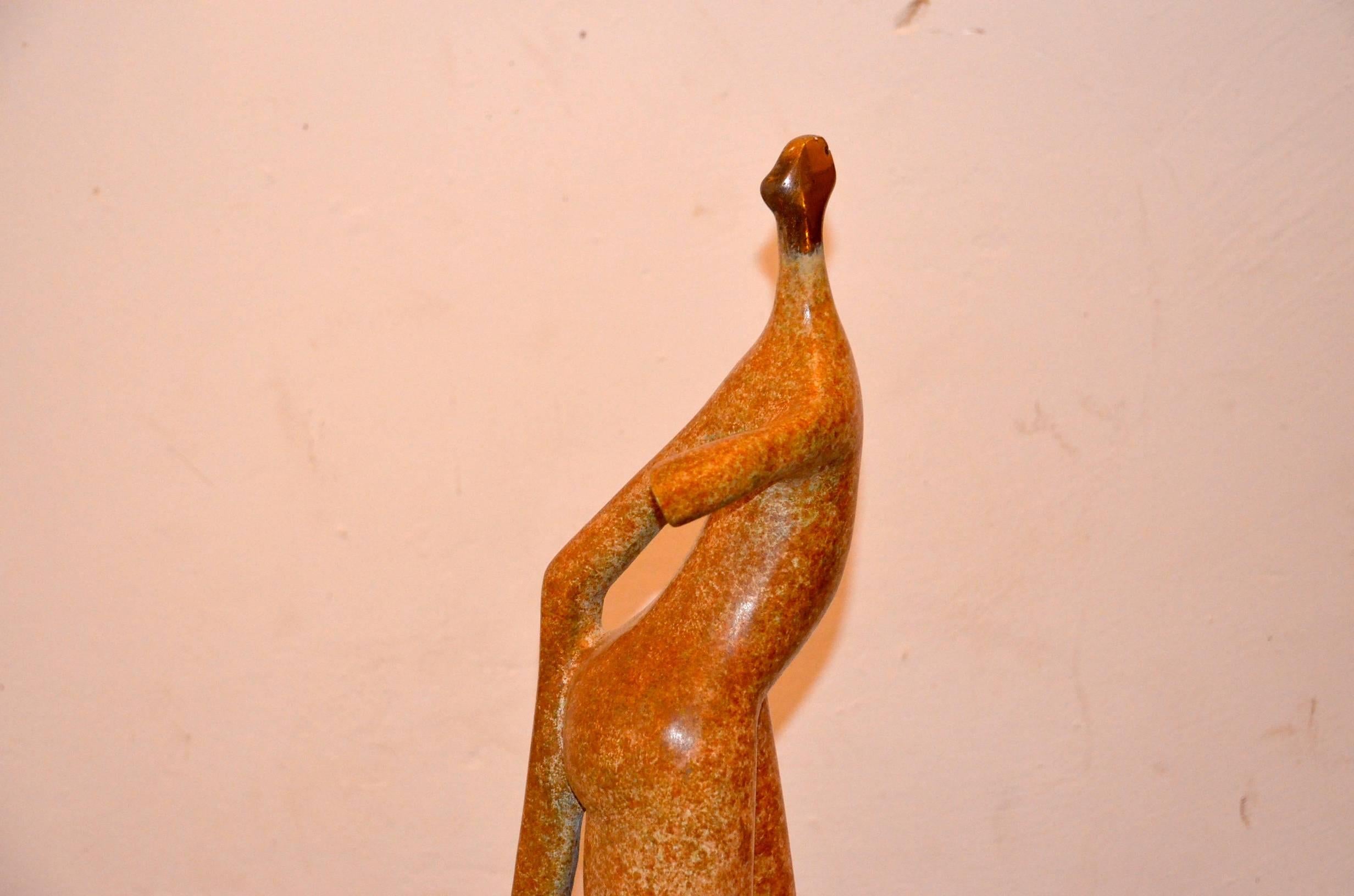 Woman Silhouette Bronze Sculpture by Paolo Ambrosio, Italy 2