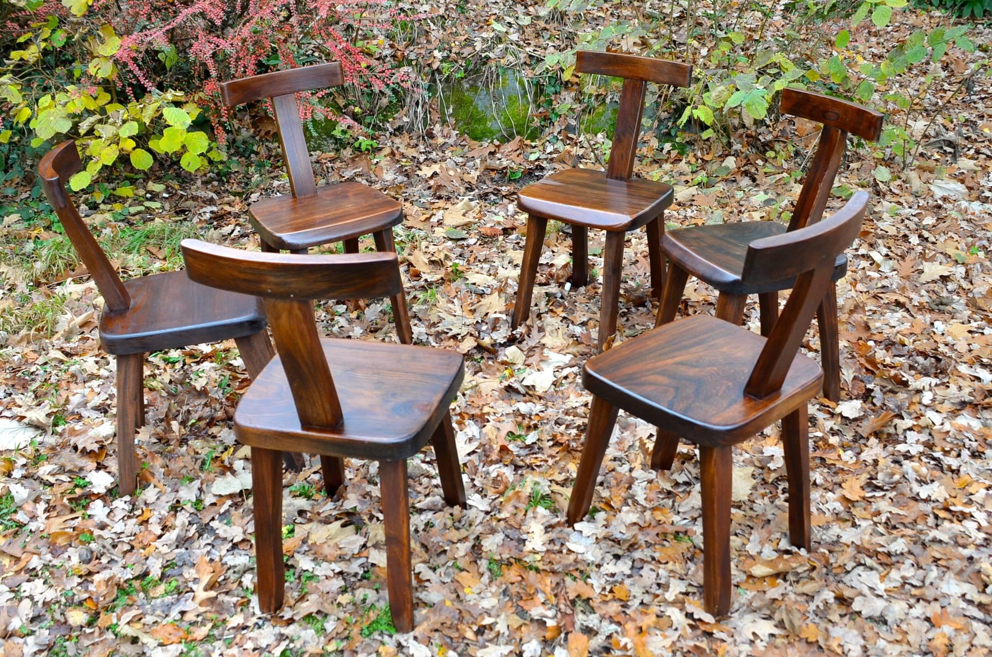 Set of Six Chairs by Olavi Hanninen, Finland 1950s For Sale 1