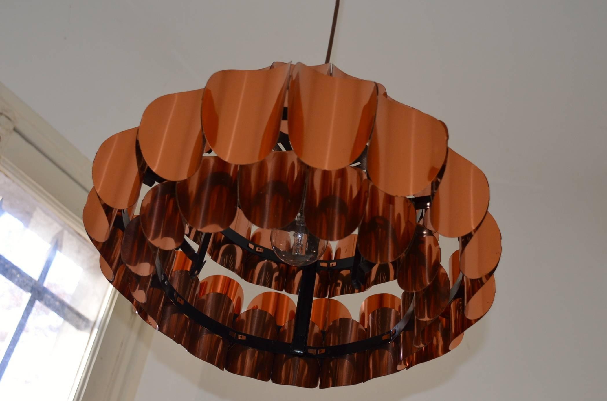 Swedish Copper Ceiling Light by Thorsten Orrling for Hans-Agne Jakobsson AB For Sale