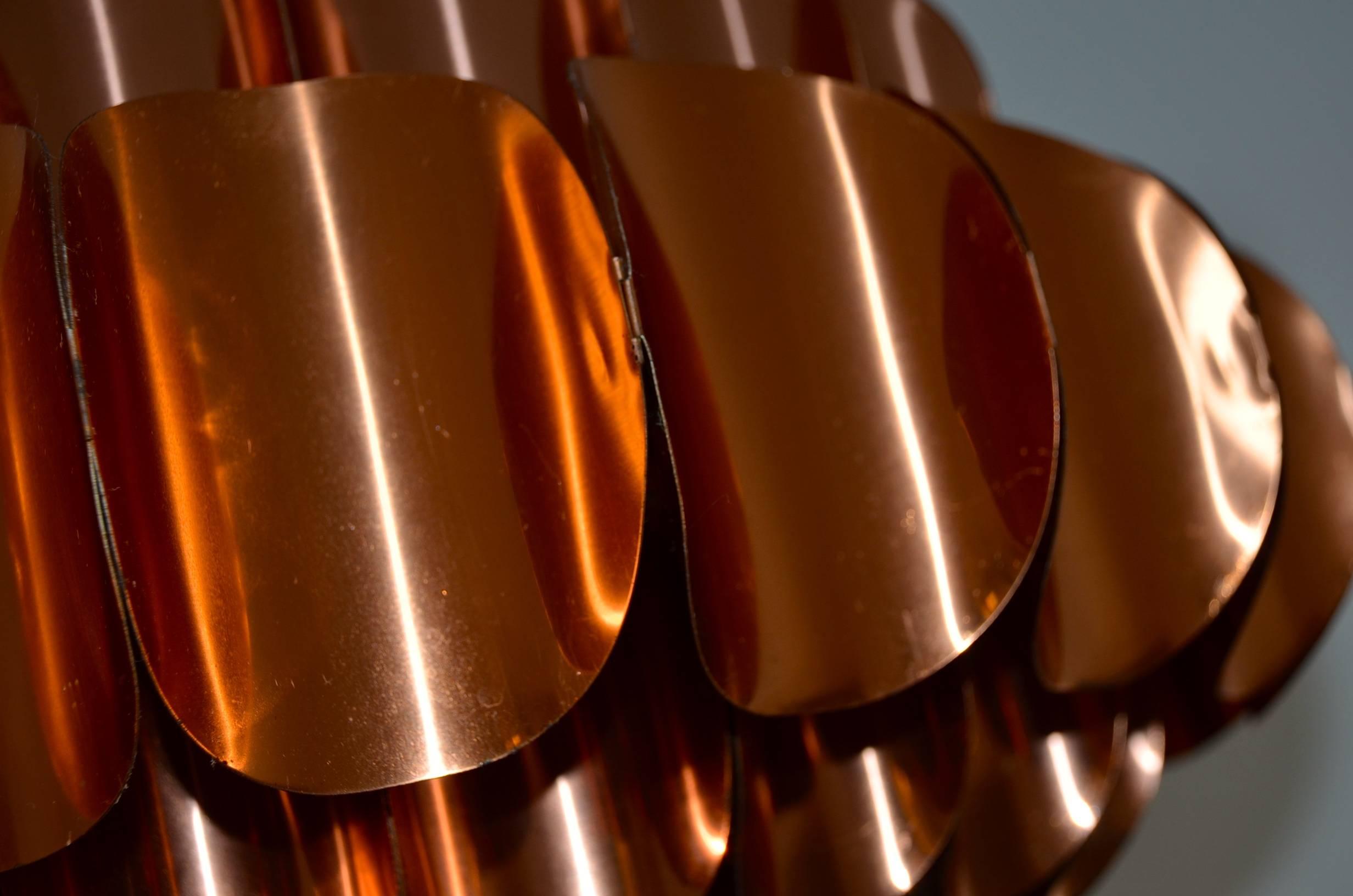 Copper Ceiling Light by Thorsten Orrling for Hans-Agne Jakobsson AB In Excellent Condition For Sale In Grenoble, FR
