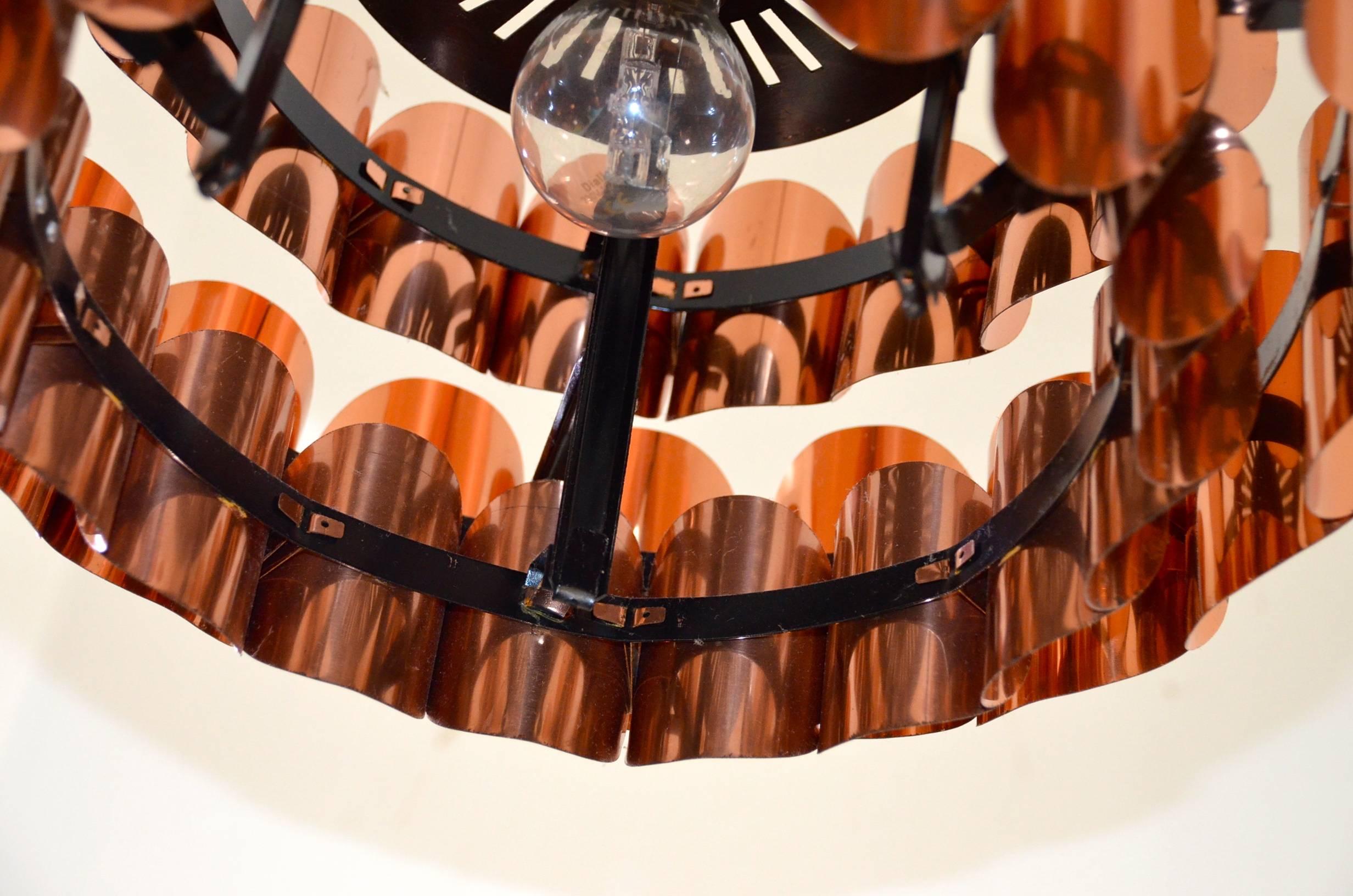 Copper Ceiling Light by Thorsten Orrling for Hans-Agne Jakobsson AB For Sale 2