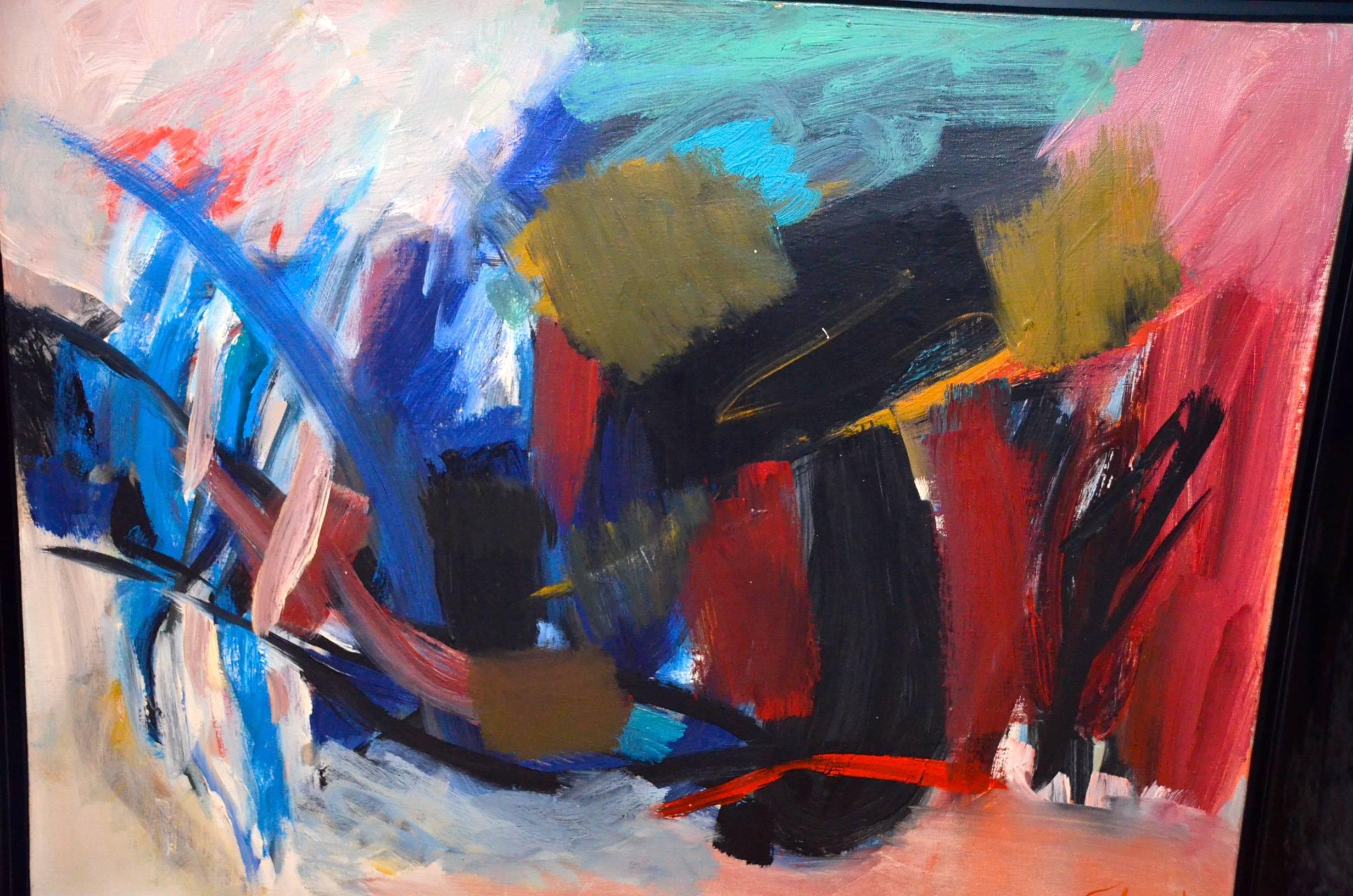 Pierre Fulcrand Oil on Canvas, Abstraction, 1963 For Sale 3