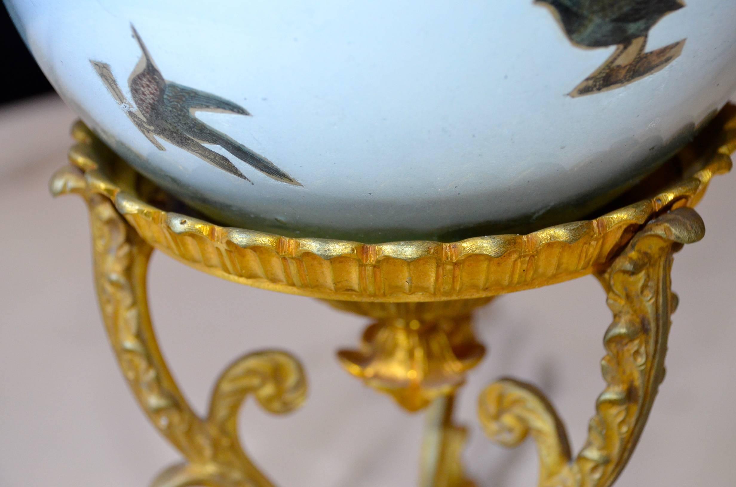 Decorative Glass Globe on a Gilded Bronze Stand, France 19th Century For Sale 6