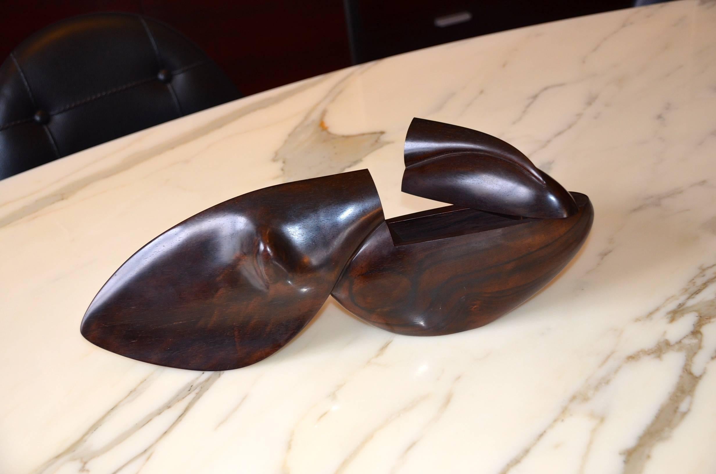 20th Century Rosewood Box Sculpture by Jean-Christophe Couradin, France For Sale