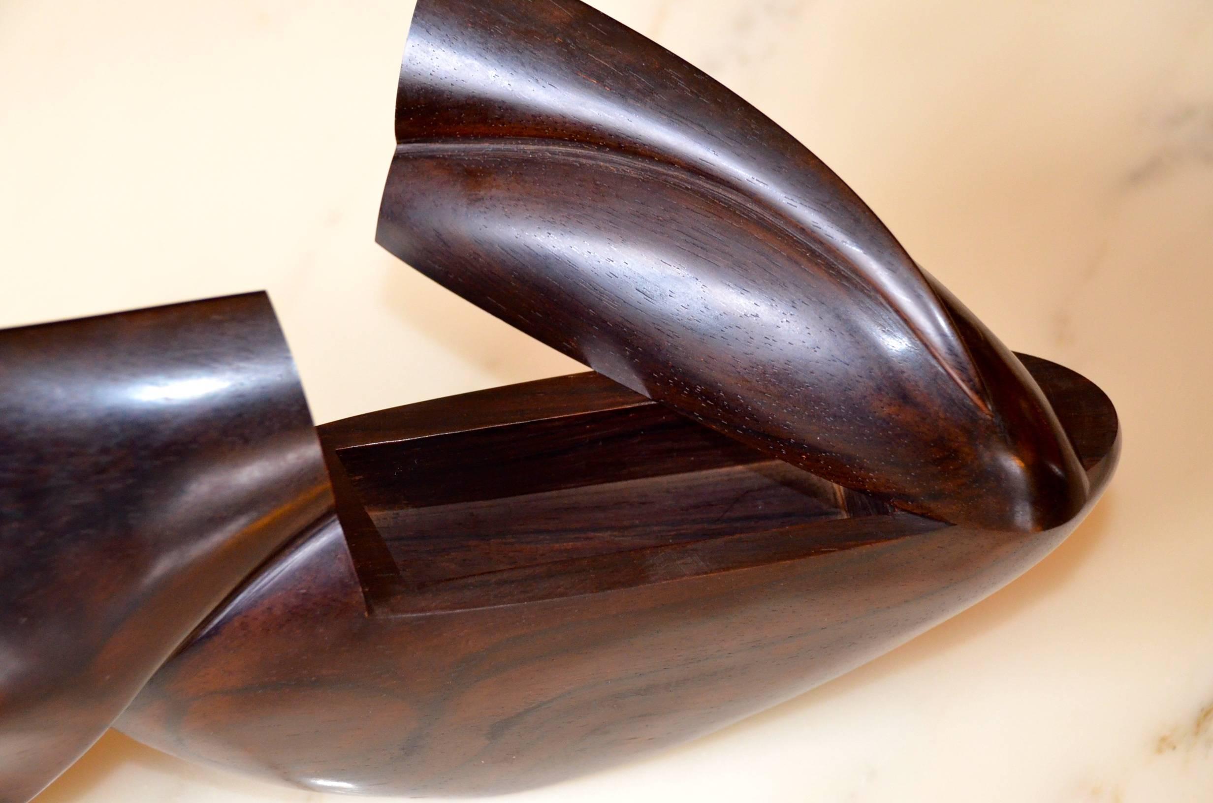 Rosewood Box Sculpture by Jean-Christophe Couradin, France For Sale 4