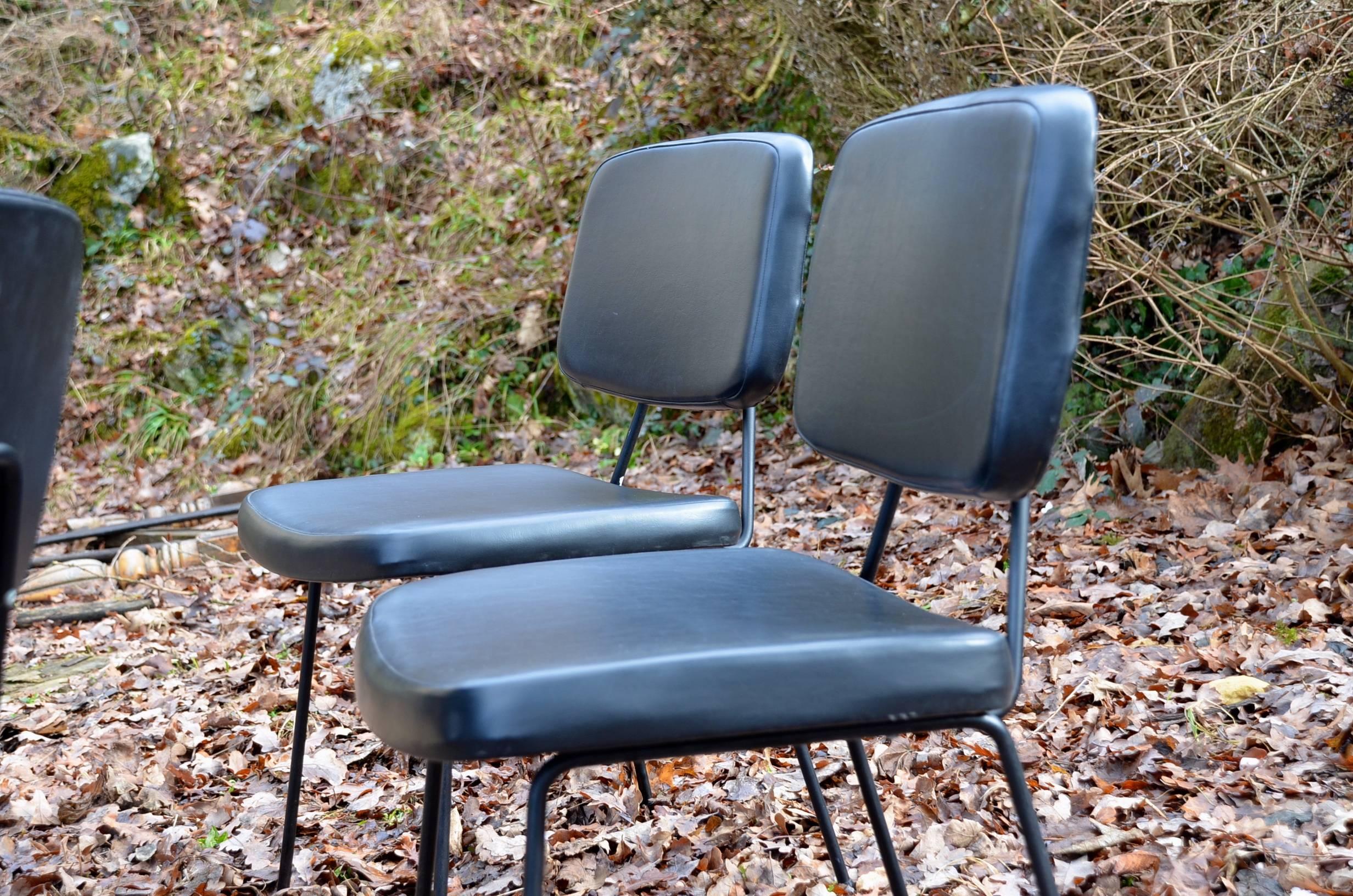 Set of Six CM196 Chairs by Pierre Paulin for Thonet, France, 1950s 2