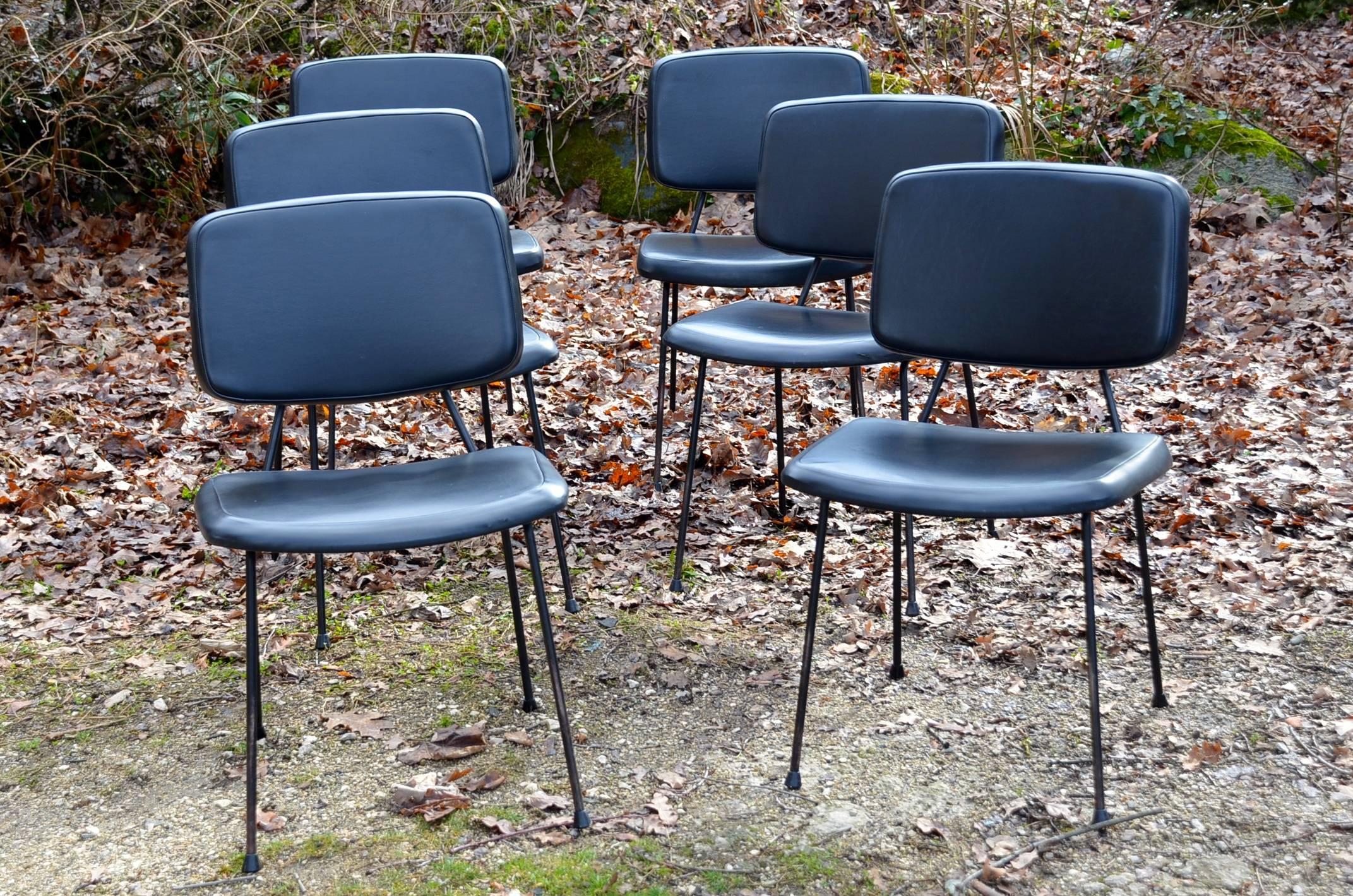 Set of Six CM196 Chairs by Pierre Paulin for Thonet, France, 1950s 3