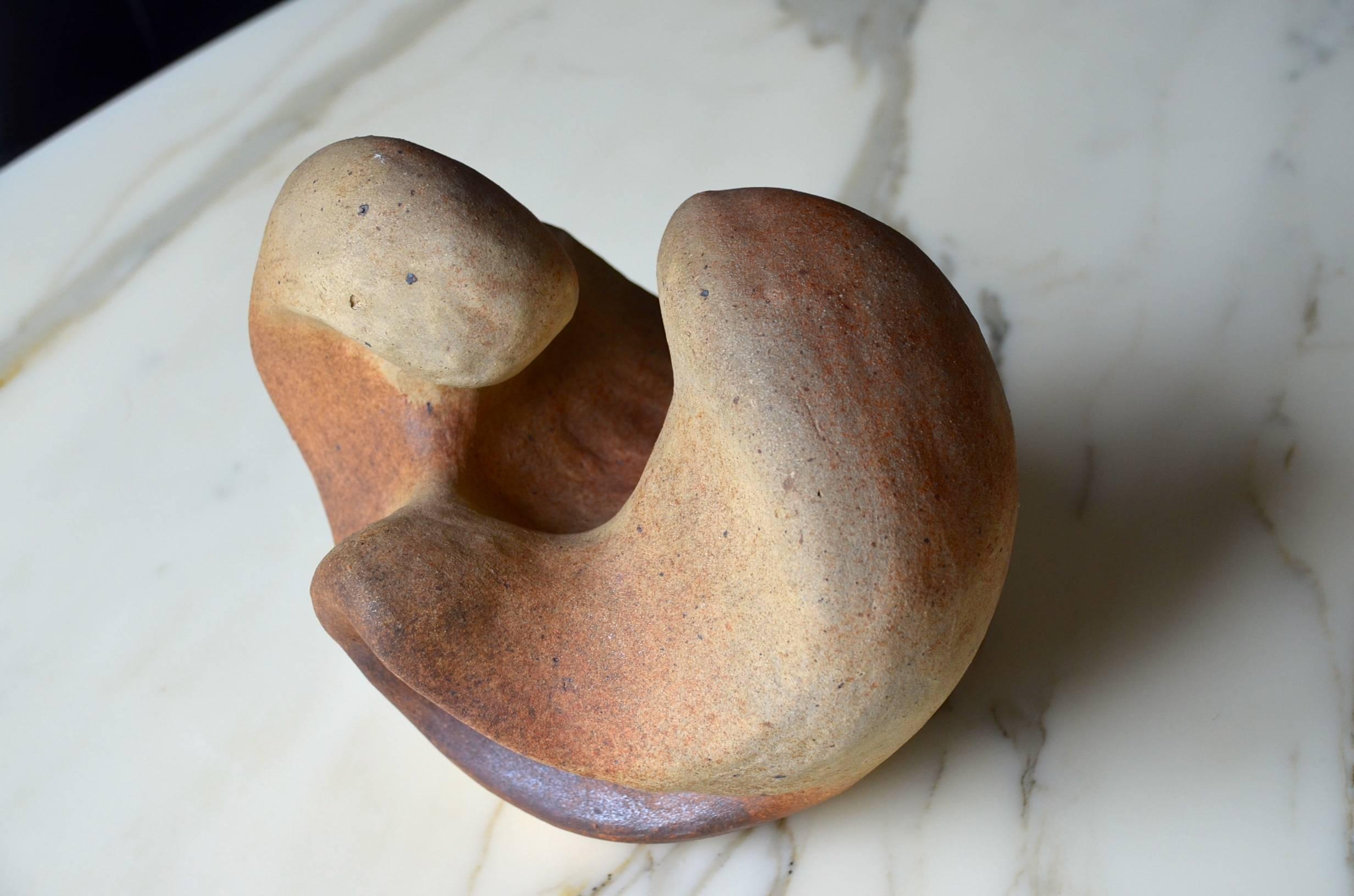 20th Century Free-Form Stoneware Sculpture in Elisabeth Joulia Style For Sale