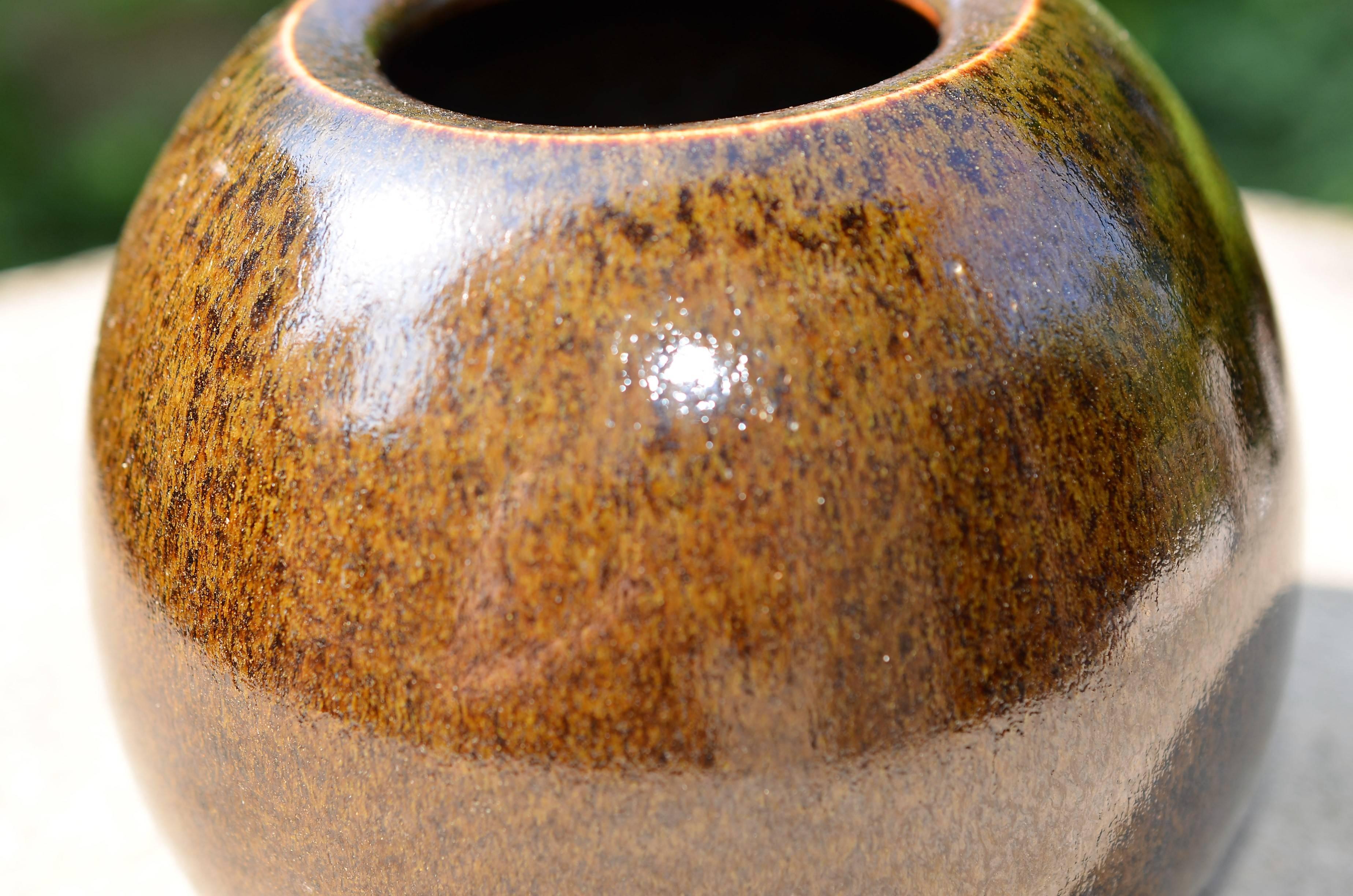 Horst Kerstan, Spherical Stoneware Vase In Excellent Condition For Sale In Grenoble, FR