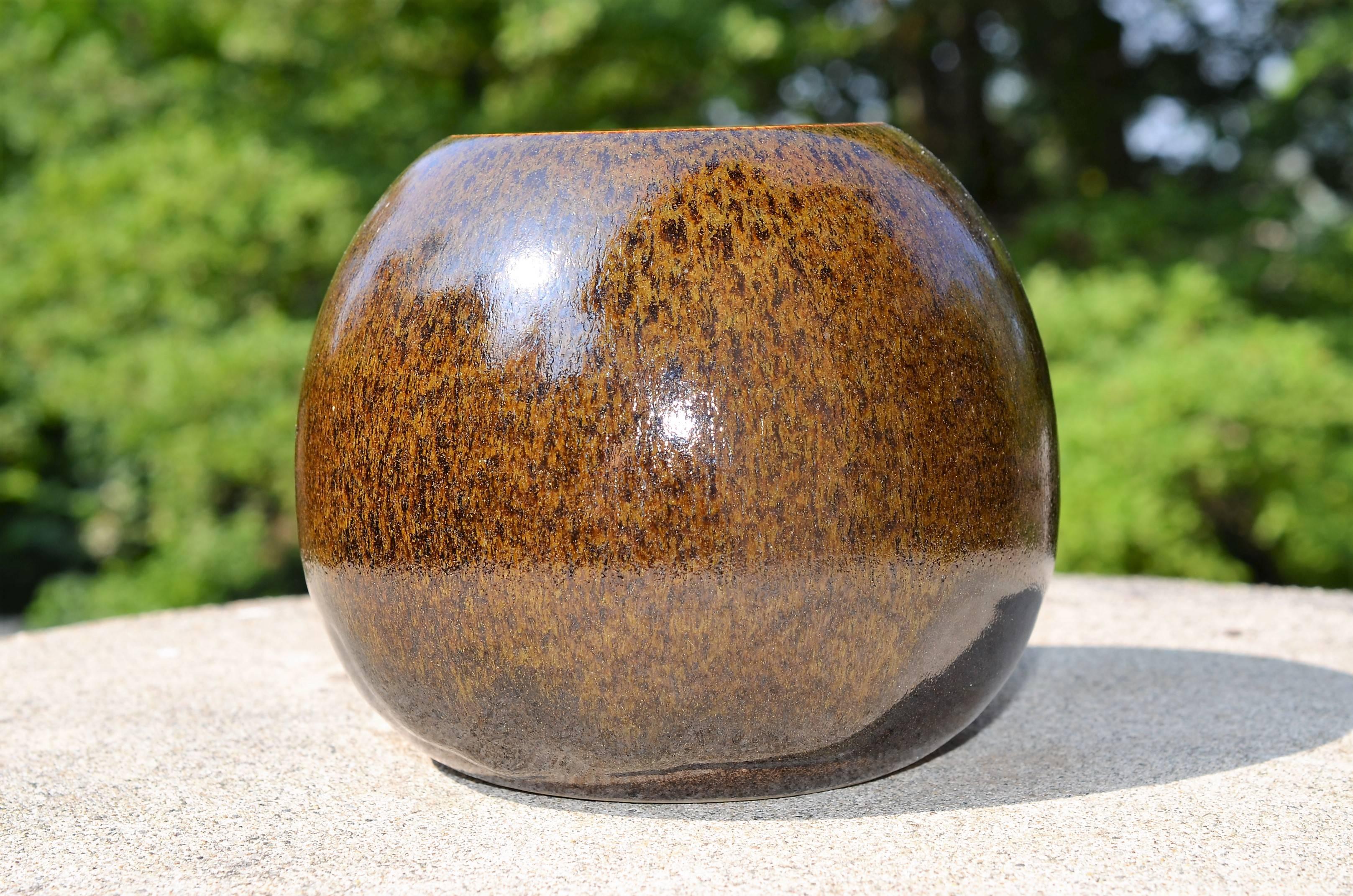 Horst Kerstan, Spherical Stoneware Vase For Sale 1