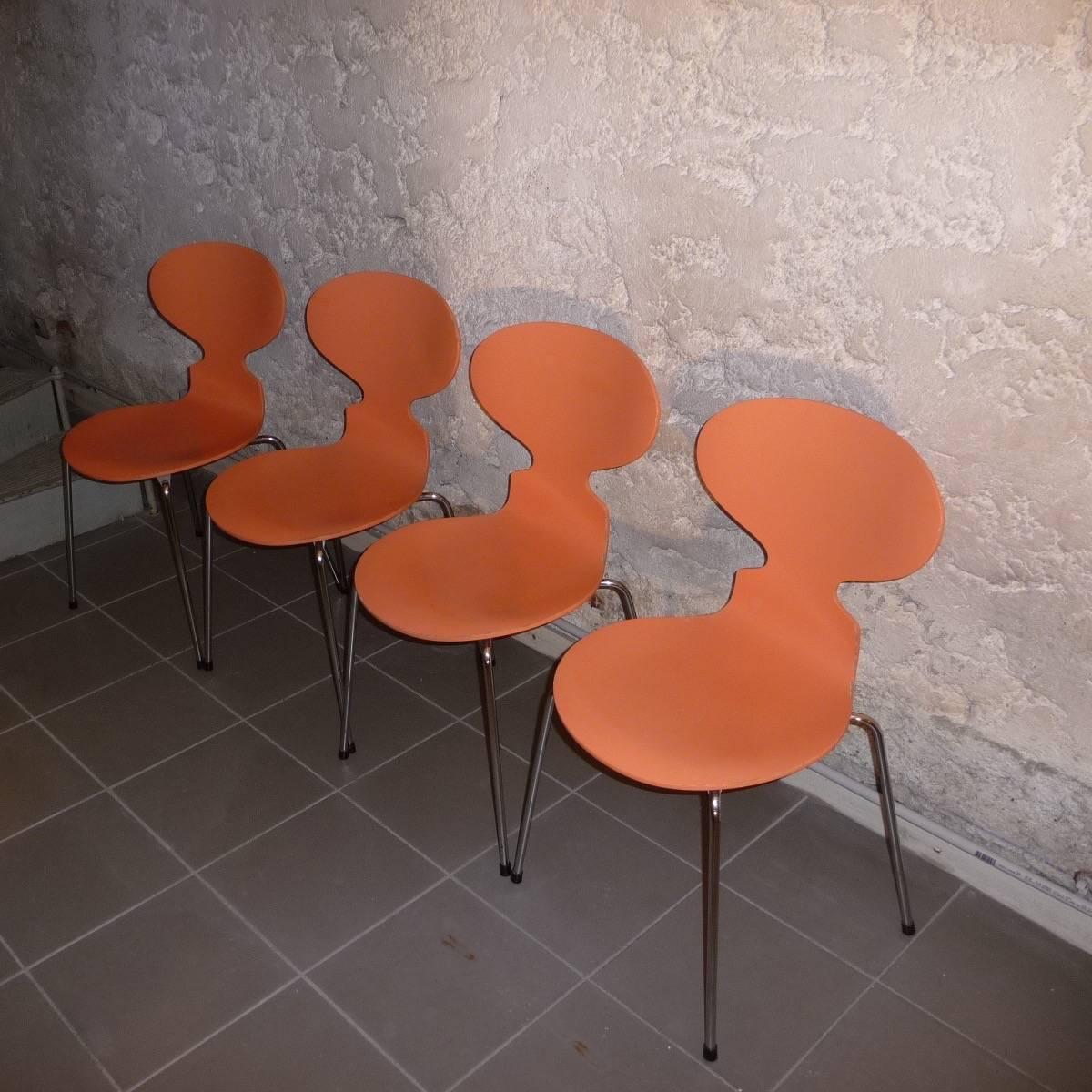 Set of Four Ant Chairs, Designed by Arne Jacobsen, Model with Four Legs FH3101 For Sale 1