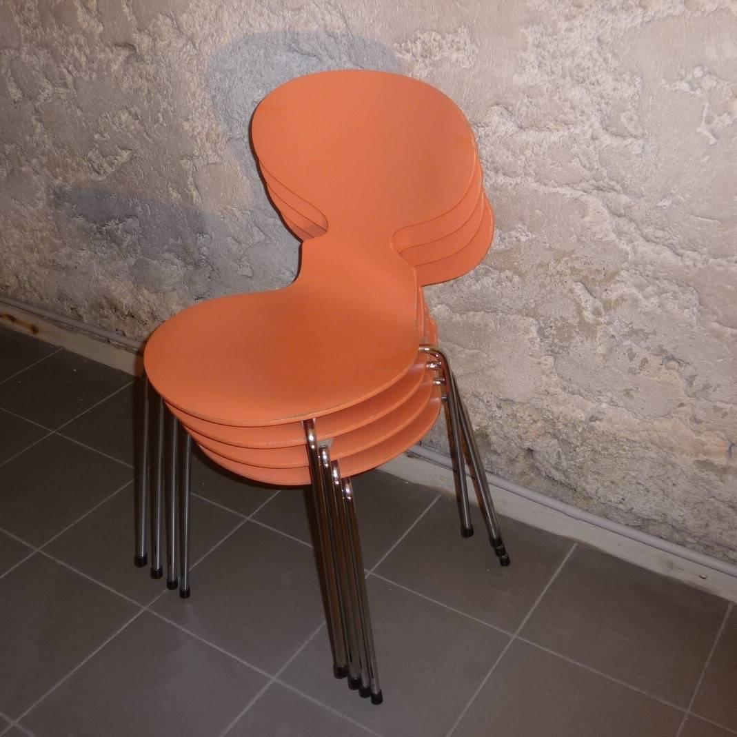 Set of Four Ant Chairs, Designed by Arne Jacobsen, Model with Four Legs FH3101 For Sale 4