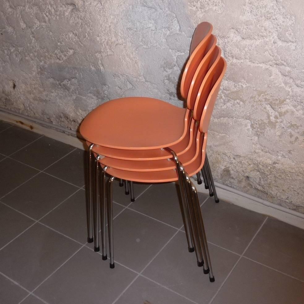 Scandinavian Modern Set of Four Ant Chairs, Designed by Arne Jacobsen, Model with Four Legs FH3101 For Sale