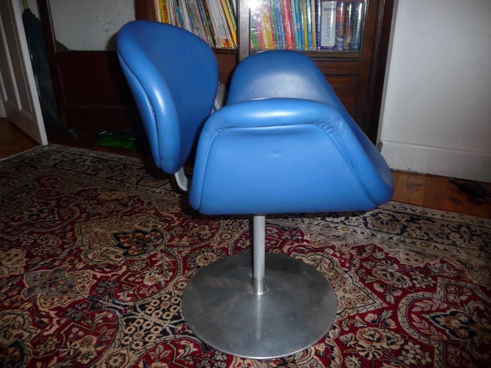 Artifort Tulip Leather Armchair by Pierre Paulin, 1965 For Sale 2